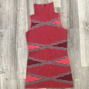 Title Nine Red and Gray Striped Turtleneck